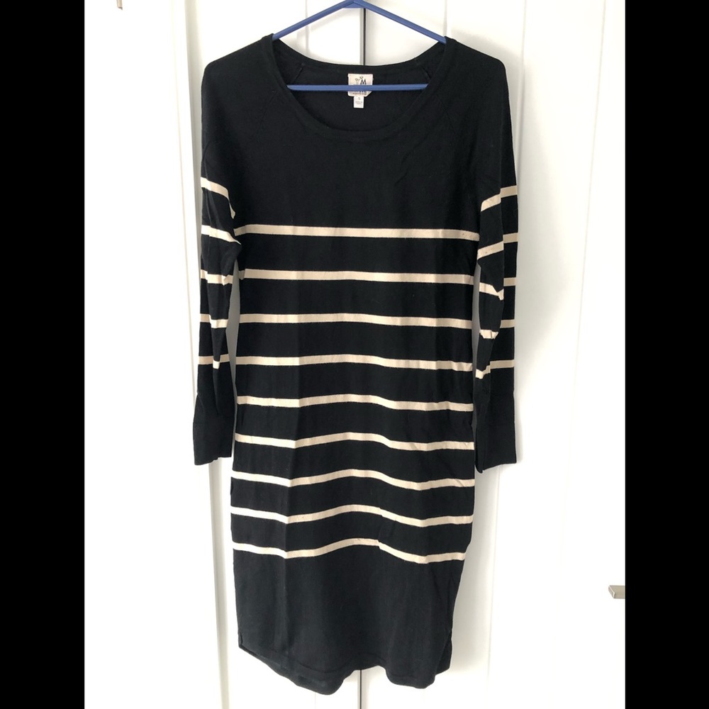 Ultra flattering stripes maternity sweater dress